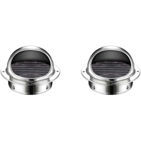 KZQ - Juego de 2 rejillas de ventilación universales para exteriores, redondas y de punta redondeada, de acero inoxidable, resistentes y duraderas, resistentes a la intemperie, 100 mm, juego de 2