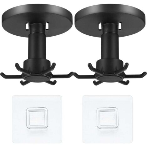 KZQ - Juego de 2 soportes para utensilios de cocina giratorios de 360°, sin necesidad de taladrar, organizador de almacenamiento, estante para cocina y baño