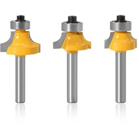 KZQ Juego de 3 brocas para redondear madera, vástago de 8 mm, con punta de carburo, herramienta de carpintería para carpintería.