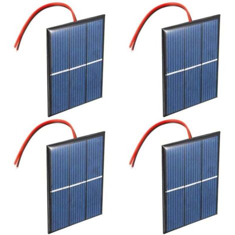 KZQ - Juego de 4 microceldas solares de 1,5 V, 0,65 W, 60 x 80 mm, para energía solar, bricolaje y proyectos científicos - Juguetes - Cargador