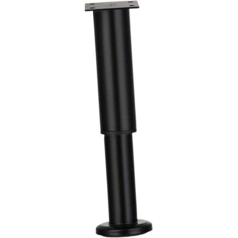 KZQ Juego de 4 patas de soporte metálicas para cama y muebles (25-42 mm, negras)