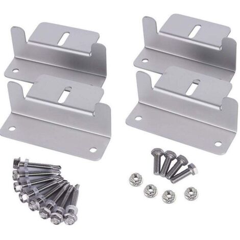 KZQ Juego de 4 soportes Z para montaje de paneles solares, de aluminio ligero y resistente a la corrosión, para vehículos recreativos, remolques, barcos y yates.