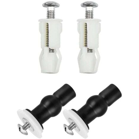 KZQ Juego de 4 tornillos de expansión para tapa de inodoro, fijaciones para bisagras de asiento de inodoro, juego de tornillos para asiento de inodoro, repuestos para tapa de inodoro.