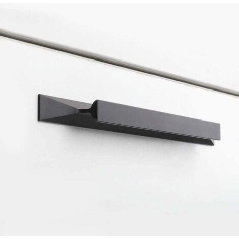 KZQ Juego de 5 tiradores para armarios de cocina, tiradores negros para muebles - tiradores negros para cajones - tiradores para puertas de cocina fabricados en aleación de aluminio, distancia entre c