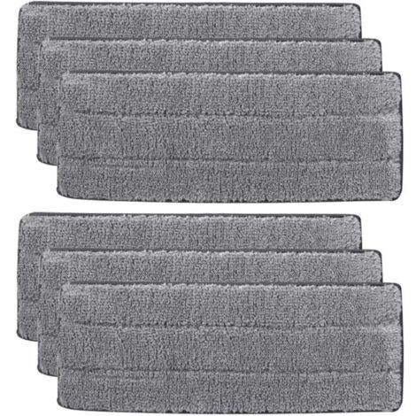 KZQ - Juego de 6 almohadillas de repuesto para fregona, almohadilla de limpieza de microfibra para cabezal de escoba doméstica, para limpiar y fregar pisos húmedos o secos