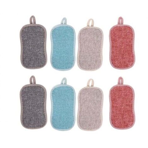 KZQ Juego de 8 esponjas multiusos para fregar la cocina, de doble cara, súper absorbentes, prácticas, reutilizables, para lavavajillas, multicolor.