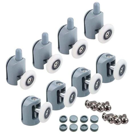 KZQ - Juego de 8 rodillos de repuesto para mampara de ducha doble, 23 mm de diámetro (individuales, 8 unidades, 23 mm)