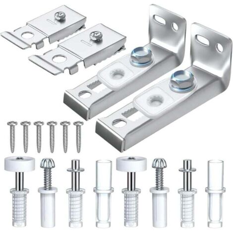 KZQ Kit de 2 herrajes para puertas corredizas plegables, piezas de repuesto para puertas plegables, incluye pivotes superiores e inferiores, soporte y rueda guía.