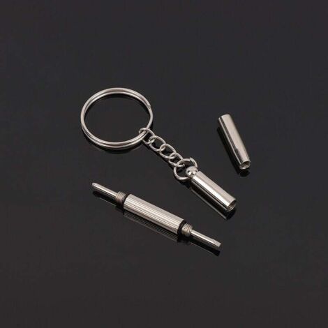 KZQ llaveros con destornillador para gafas, llave portátil 3 en 1, kit de reparación de gafas, mini llavero de acero inoxidable, herramientas manuales.