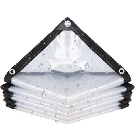 KZQ Lona impermeable transparente de 1 x 2 m con ojales, lona impermeable para gallineros, lonas de plástico transparente para exteriores, lonas protectoras a prueba de polvo y lluvia.