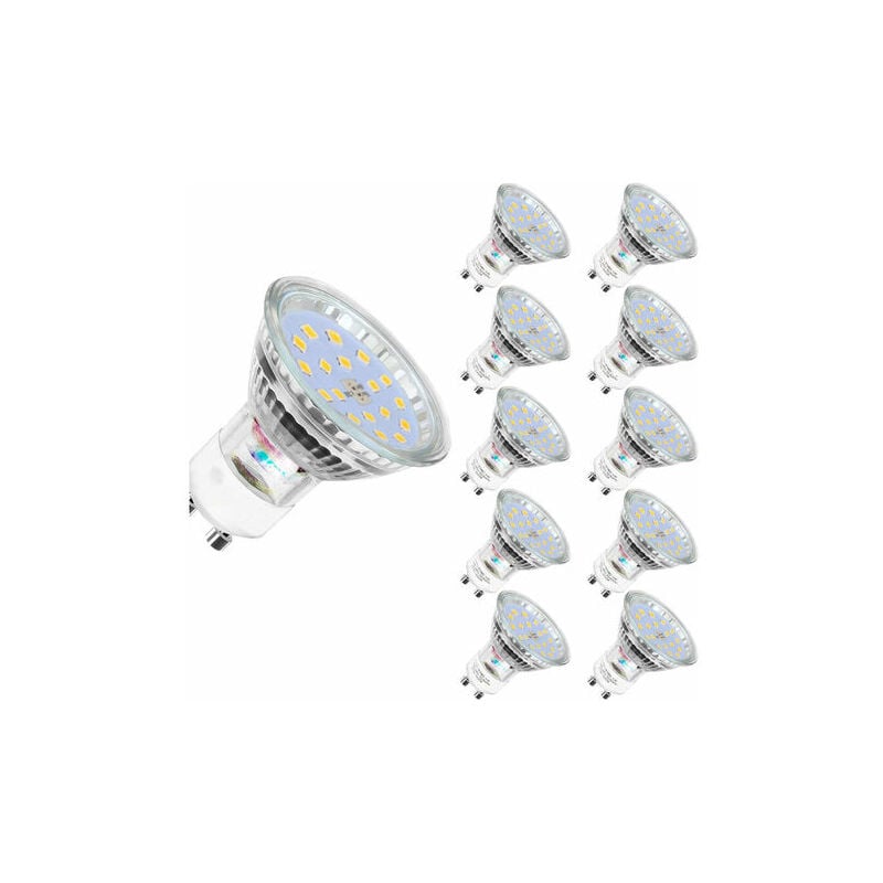 KZQ Lot de 10 Ampoules LED GU10 5W 60W Équivalent Ampoules à Halogène 560LM Blanc Froid 6000K Non-Dimmables