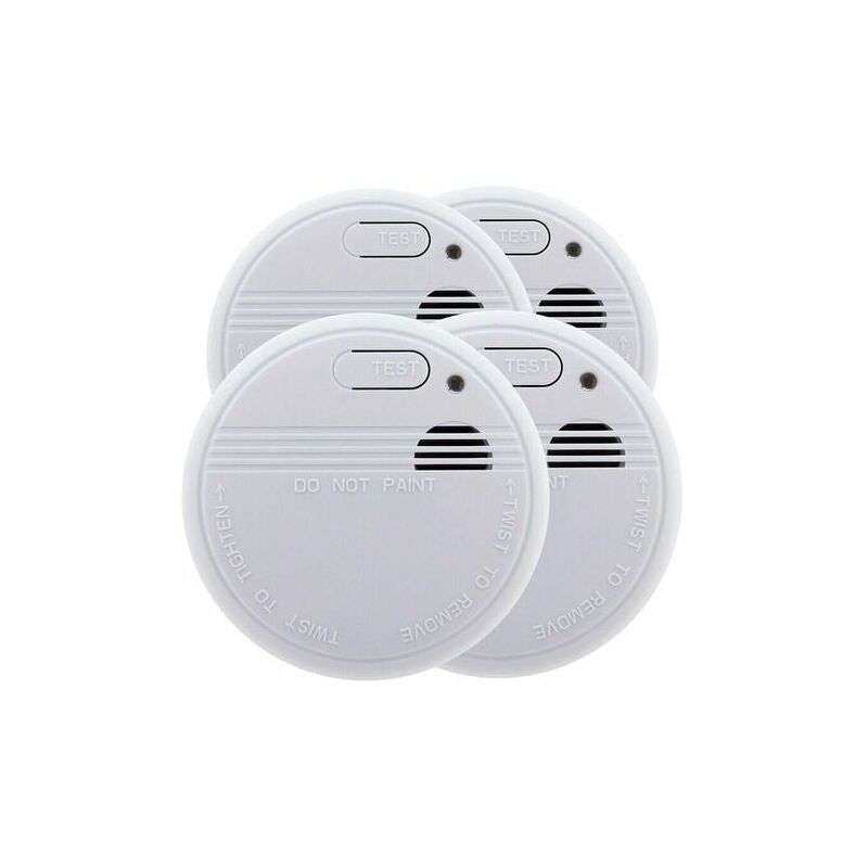 KZQ - Lot de 4x détecteurs de fumée nf - Garantie 5 ans - Autonomie 3 ans - Livrés avec pile et accessoires de pose