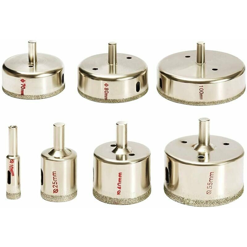 KZQ Lot de 7 forets diamant 10-100 mm pour carrelage céramique, verre, porcelaine, marbre