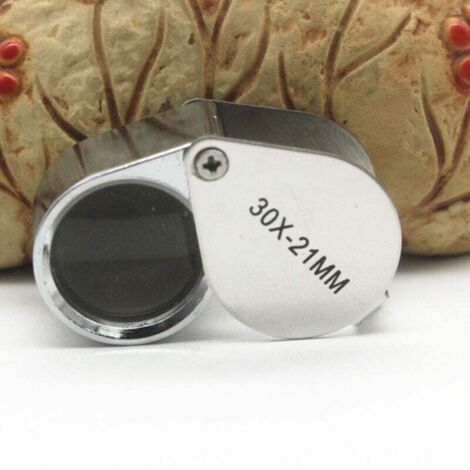 KZQ Lupa de joyero, 30 x 21 mm, plegable