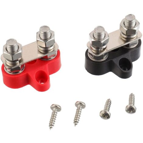 KZQ M8 5/16 pollici 2 pezzi Bulloni di montaggio Morsettiera batteria 12-48 V CC Busbar Bus per camper, camion, campeggio, barca