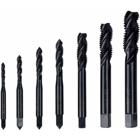 KZQ machos de roscar de nitruro con ranuras en espiral, M3, M4, M5, M6, M8, M10 y M12, con vástago cónico y roscas de nitruro.