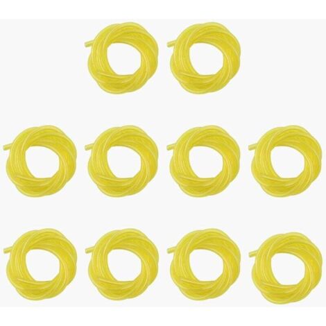 KZQ Manguera de combustible, paquete de 10, 1 metro (diámetro de 2,5 mm x 5 mm) para desbrozadora, sopladora, recortadora, motosierra, Husqvarna, Weedeater, Poulan, Craftsman.