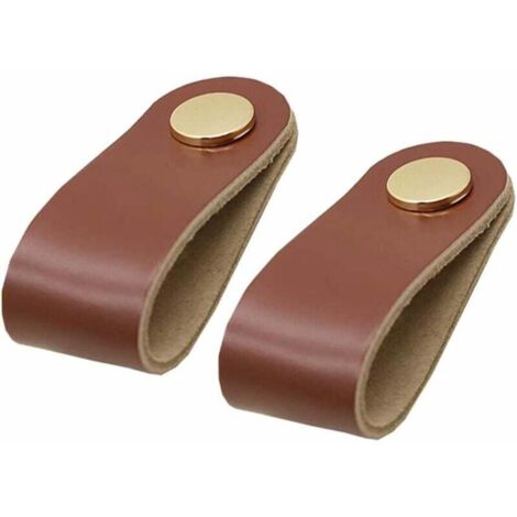 KZQ Manijas de cuero para muebles, 6 piezas, manijas modernas de cuero para cajones, gabinetes, cocinas, puertas y muebles.