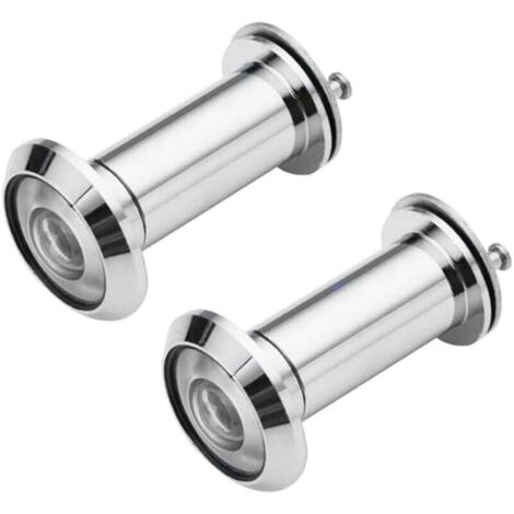 KZQ Mirilla de puerta de 16 mm de ancho con tapa, para puertas de 40 mm a 65 mm de grosor, para casa, oficina, hotel (plateada)