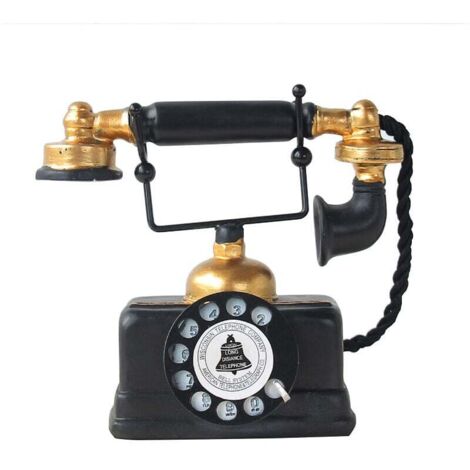 KZQ Modelo de teléfono decorativo grande, retro, teléfono de disco giratorio vintage creativo, estatua de decoración, artista, figura de teléfono antiguo, bar cafetería, modelo de decoración de ventan