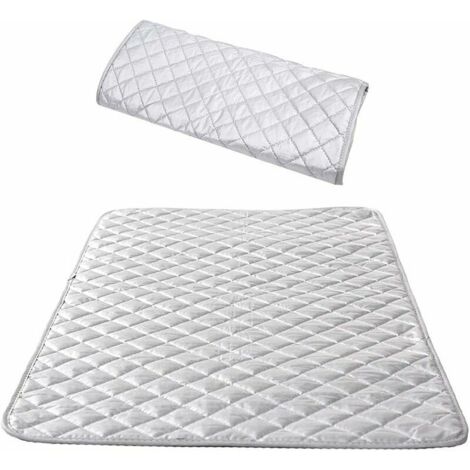 KZQ Nappe de Repassage Isolante Couverture de Repassage à la Vapeur Coton Tapis De Repassage sur Table Portable pour Lave-Linge Sèche-Linge Voyager la Maison Argent 48 85 cm