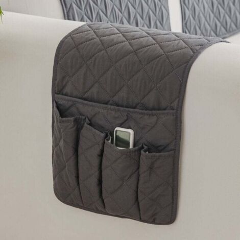 KZQ Organizador de reposabrazos, funda protectora para sofá o sillón, bolsillos colgantes que ahorran espacio, bolsa de almacenamiento antideslizante para teléfono, libros, revistas y control remo