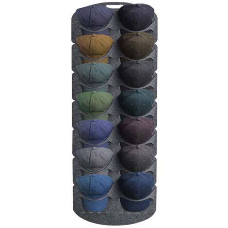 KZQ Organizer per cappelli in feltro con 14 tasche, porta cappellino da baseball, porta cappellino visibile per cappellini da baseball
