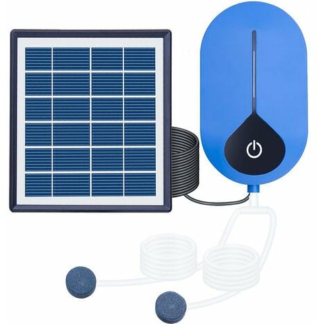 DUO Air 101880 Aérateur de bassin solaire, panneau solaire de 2,5 W, débit  : 2 x 90 l/h, pompe pour bassin de jardin