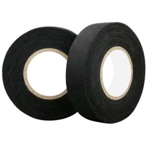 KZQ Pack de 4 cintas adhesivas de tela de una cara 19 mm x 15 m Color Negro