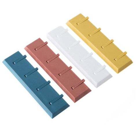 KZQ Pack de 4 percheros adhesivos con 4 ganchos, ganchos de pared autoadhesivos, extra fuertes, para perchero de baño sin taladrar, toallero de pared