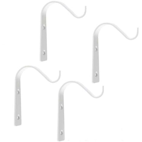 KZQ - Pack de ganchos de pared para colgar plantas, de metal, para jardín, color negro, para exterior, interior y cestas colgantes (blanco)