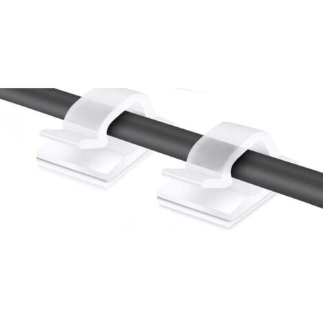 KZQ Paquete de 100 clips para cables, gestión de cables adhesiva, bridas autoadhesivas, organizador de bridas, ganchos para fijar cables