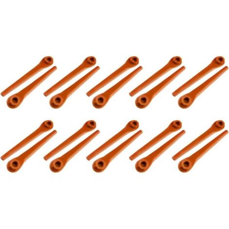 KZQ Paquete de 100 cuchillas de repuesto PA6 RotorCut compatibles con desbrozadora Gardena, cuchilla de plástico para desbrozadora inalámbrica Gardena