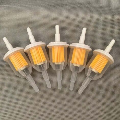 KZQ Paquete de 12 filtros de combustible en línea para automóviles, camiones, scooters, motocicletas ligeras, karts, vehículos todo terreno y quitanieves.