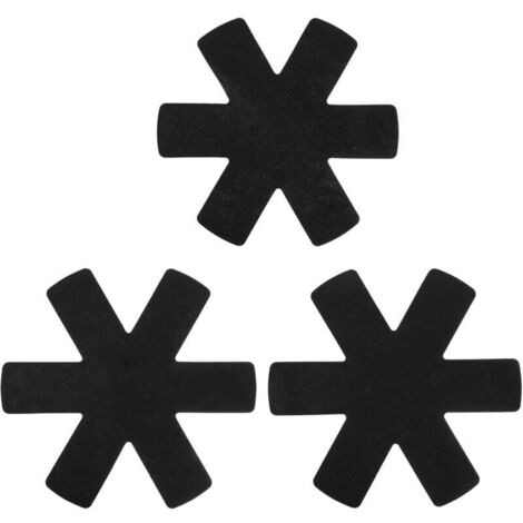 KZQ Paquete de 12 protectores para ollas y sartenes, 3 tamaños diferentes, separadores apilables de fieltro, separadores de platos de vidrio cerámico, utensilios de cocina, color negro