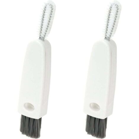 KZQ Paquete de 2 cepillos pequeños 3 en 1 para limpiar biberones, cepillo de zanahoria para vasos con boquilla, color blanco