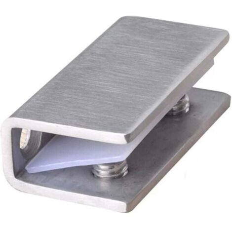 KZQ Paquete de 2 clips contemporáneos de acero inoxidable para puerta de ducha de vidrio, montaje en pared, de 8 a 12 mm