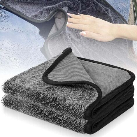 KZQ - Paquete de 2 paños mágicos de 40 x 60 cm, paños mágicos espesantes de microfibra para coche, paños de cocina, vidrio, reutilizables