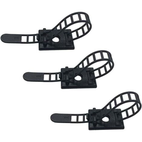 KZQ Paquete de 25 clips adhesivos para cables: bridas ajustables y reutilizables para la gestión de cables, clips resistentes para la organización del hogar, la oficina y el bricolaje.