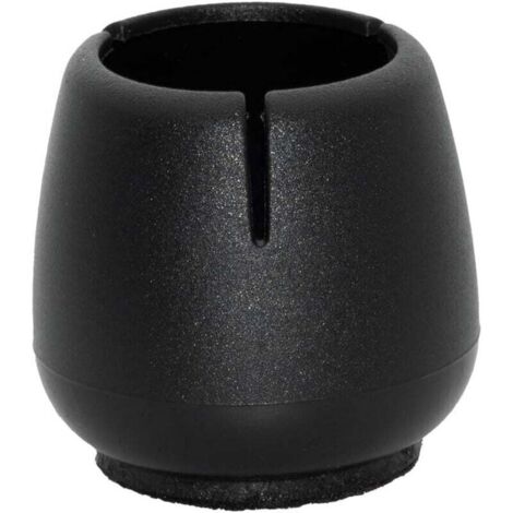 KZQ Paquete de 28 almohadillas redondas de fieltro negras para patas de silla. Tapas de PVC suave con respaldo acolchado de fieltro, tamaño 12-16 mm (1/2" a 5/8").