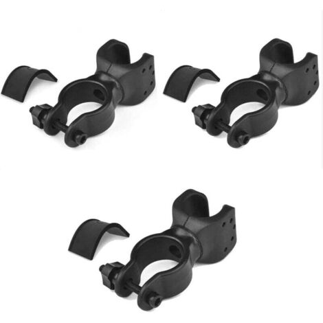 KZQ Paquete de 3 soportes para luz de bicicleta, soporte para linterna, clip para linterna, rotación de 360°, luz delantera LED, abrazadera universal para ciclismo, ayuda para conducción nocturna