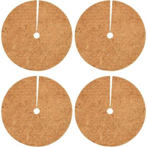 KZQ Paquete de 4 cubiertas para macetas de 20 cm hechas de cáscaras de coco para plantas de exterior en invierno.