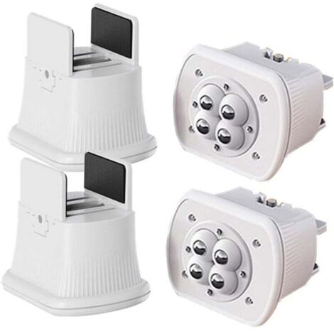 KZQ Paquete de 4 elevadores ajustables para cama y muebles con abrazadera de tornillo y polea, 6 cm de altura para sofás y mesas de noche, se adaptan a patas de silla cuadradas o redondas de 1 a 4