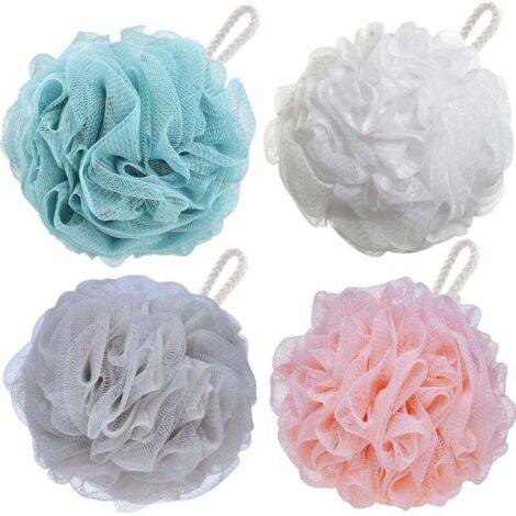 KZQ Paquete de 4 esponjas de baño de lufa para ducha, 30 g, esponjas de baño grandes para el cuerpo