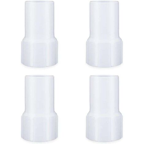 KZQ (Paquete de 4) Manguito de manguera de piscina de 1-1/2" - Manguito roscado para manguera de aspiradora de piscina en espiral - Conecta el cabezal de la aspiradora a la entrada del skimmer de