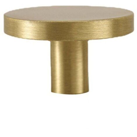 KZQ Paquete de 4 pomos dorados para armario de cocina, tiradores de latón macizo para cajón de cómoda, tiradores redondos minimalistas para armario de baño, herrajes modernos para muebles (33 mm x