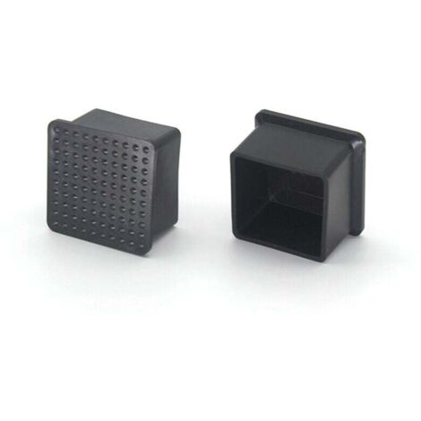 KZQ Paquete de 4 protectores de patas de PVC antiarañazos para sillas de patio, cuadrados, para muebles y mesas, color negro, 35 x 35 mm