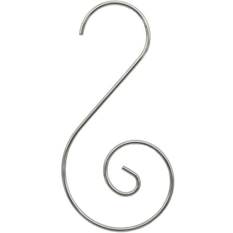 KZQ Paquete de 5 ganchos para adornos, 1,2 x 20 x 50 mm, de metal, para decoración navideña, fiestas, arreglos florales o exhibiciones coleccionables (plateados).