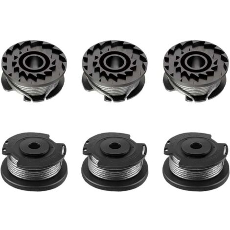 KZQ Paquete de 6 bobinas de hilo para recortadora Bosch ART 23 SL/ART 26 SL, bobina de repuesto de nailon (F016800569+F016800385), diámetro: 1,65 mm, 4,9 m