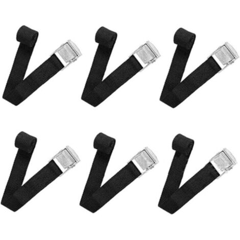 KZQ Paquete de 6 correas de amarre de 40 x 2 cm con hebilla para portaequipajes de bicicleta y motocicleta, color negro.